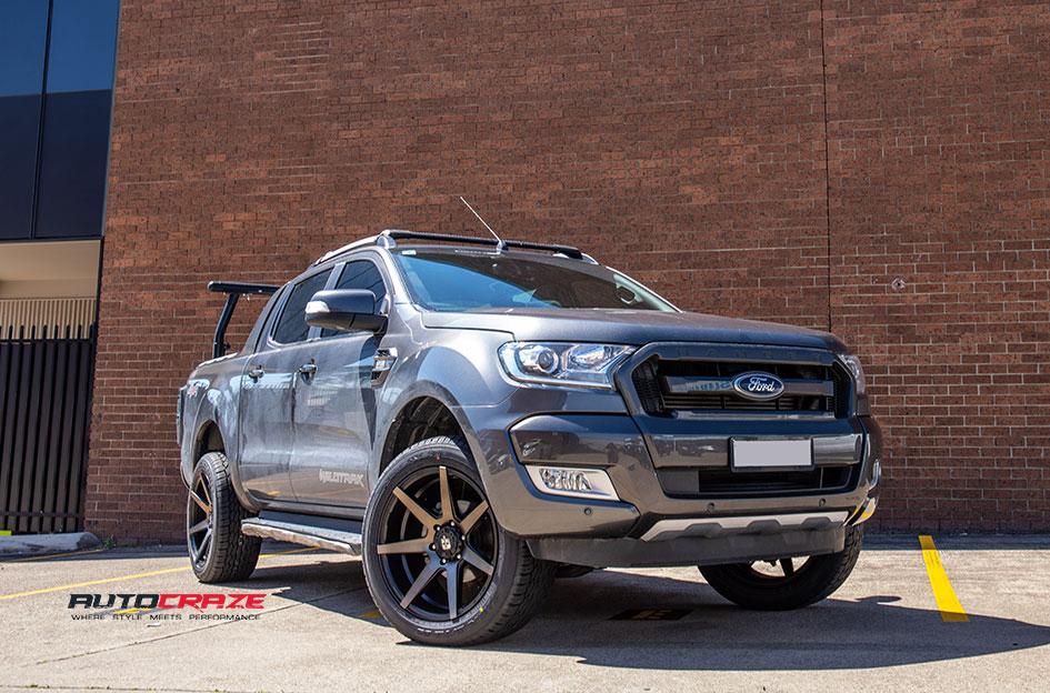 FORD RANGER AVALANCHE MACHINED FACE MATTE BLACK DARK TINT